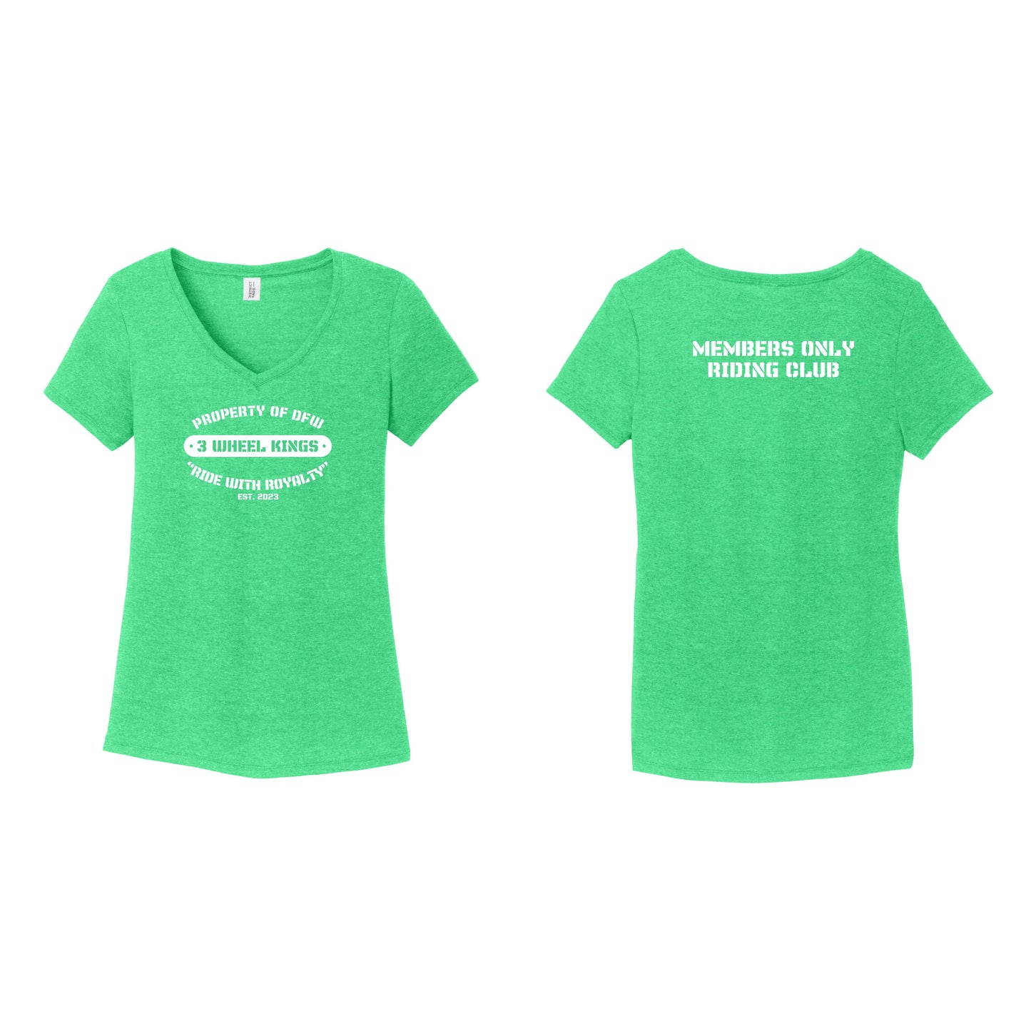 3 Wheel Kings Property Ladies V Neck Tee