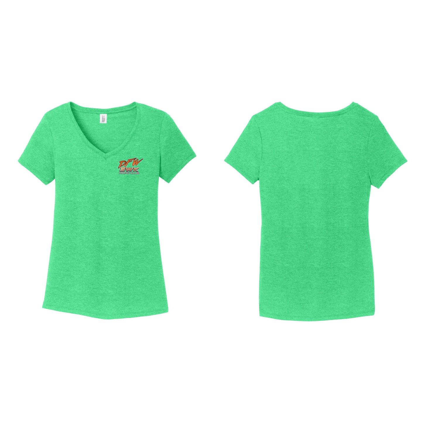 3 Wheel Kings Chest Logo Ladies V Neck Tee