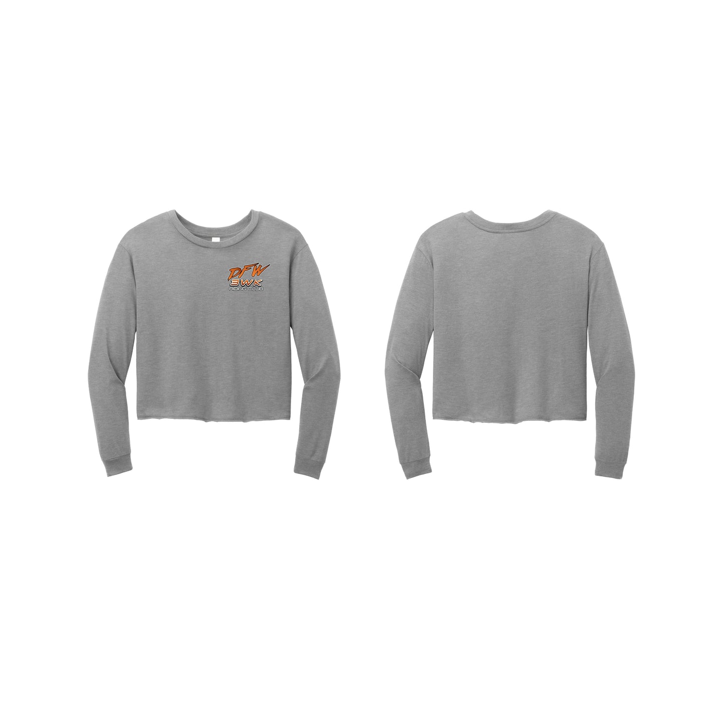 3 Wheel Kings Chest Logo Crop Long Sleeve Tee