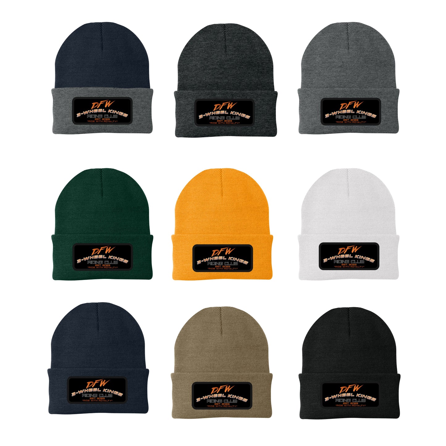 3 Wheel Kings Knit Cuff Beanie