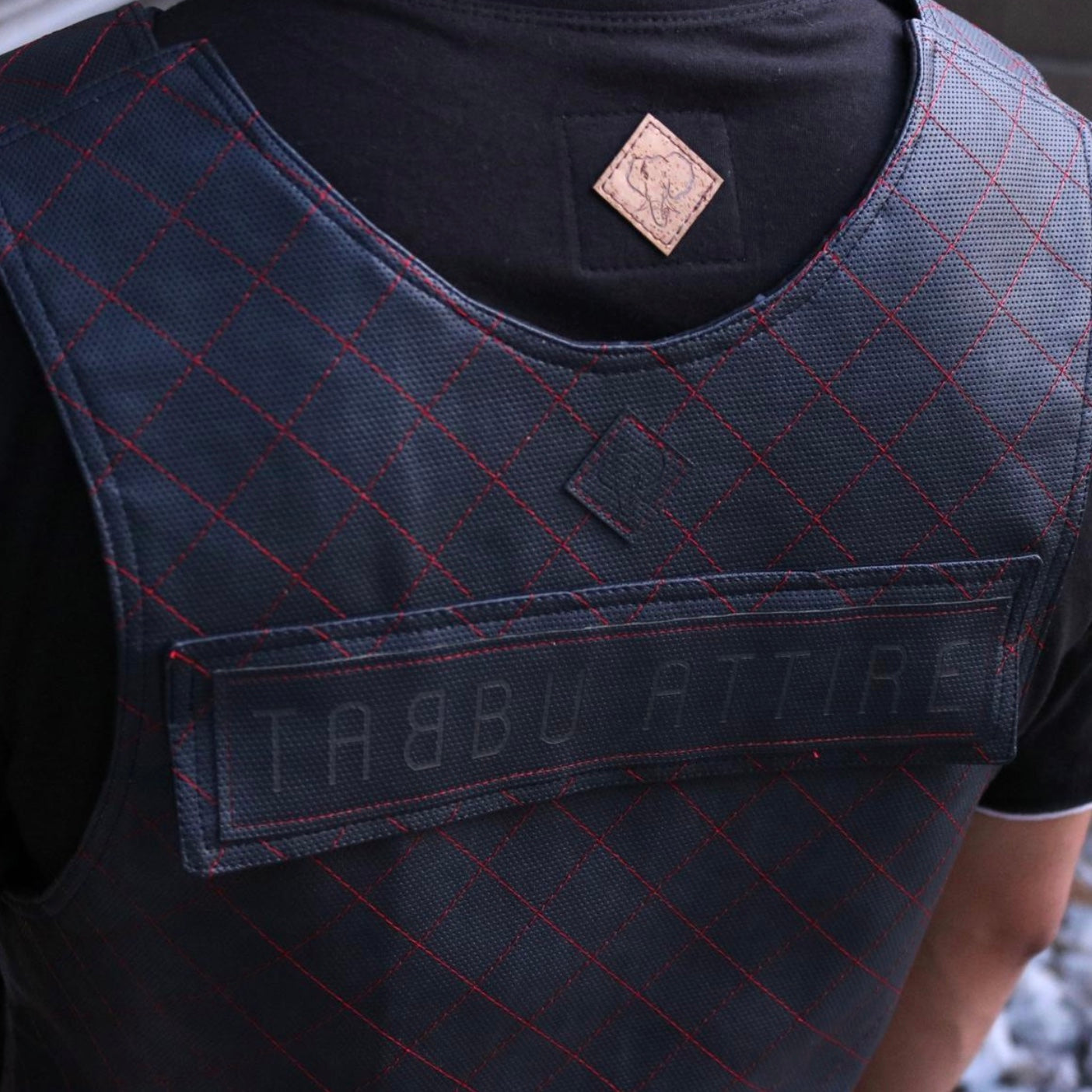 Premium Vest Black on Red