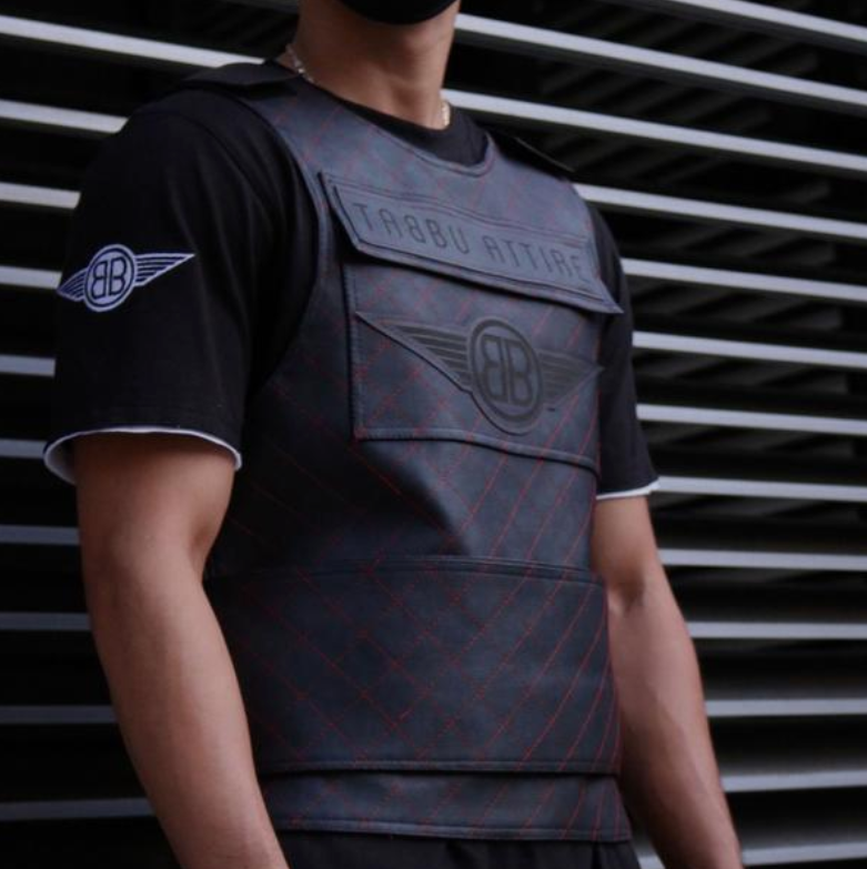 Premium Vest Black on Red