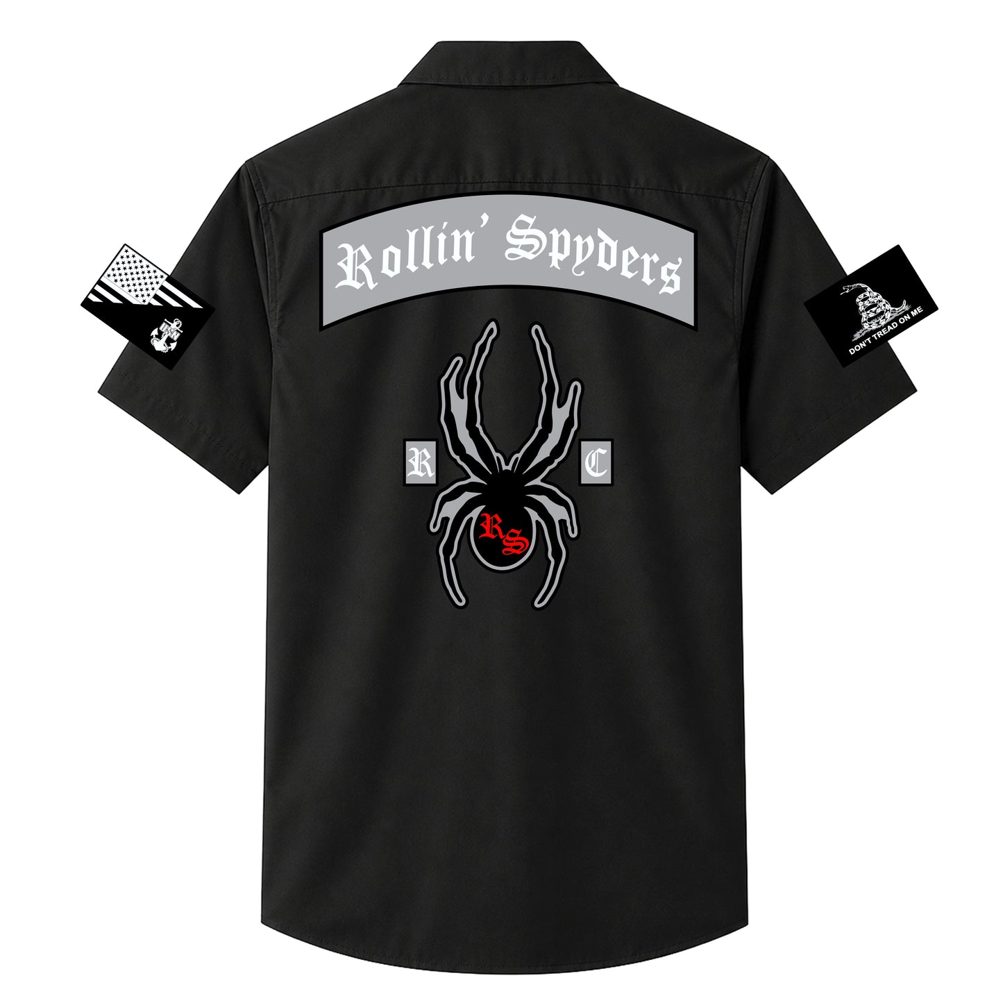 Rollin' Spyders Black Printed Work Shirt