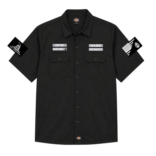 Rollin' Spyders Black Printed Work Shirt