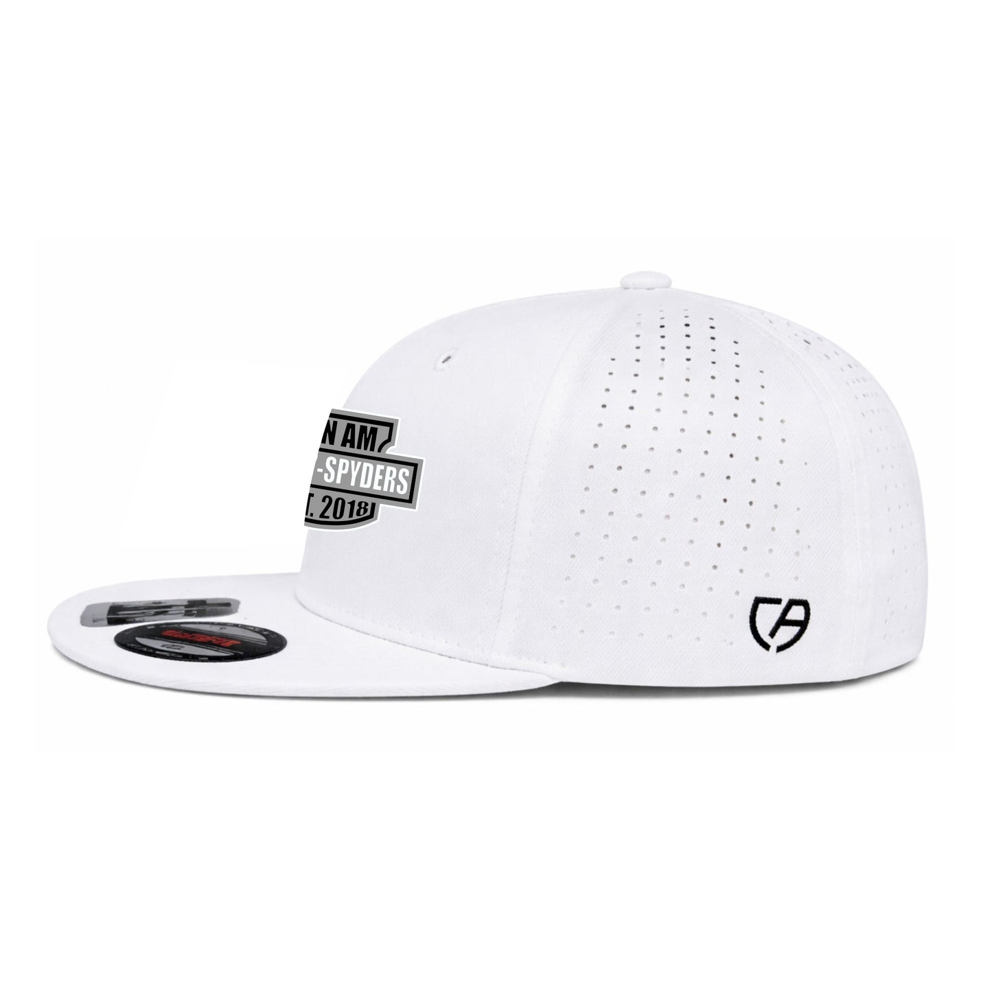 White Perforated Classic Logo Hat