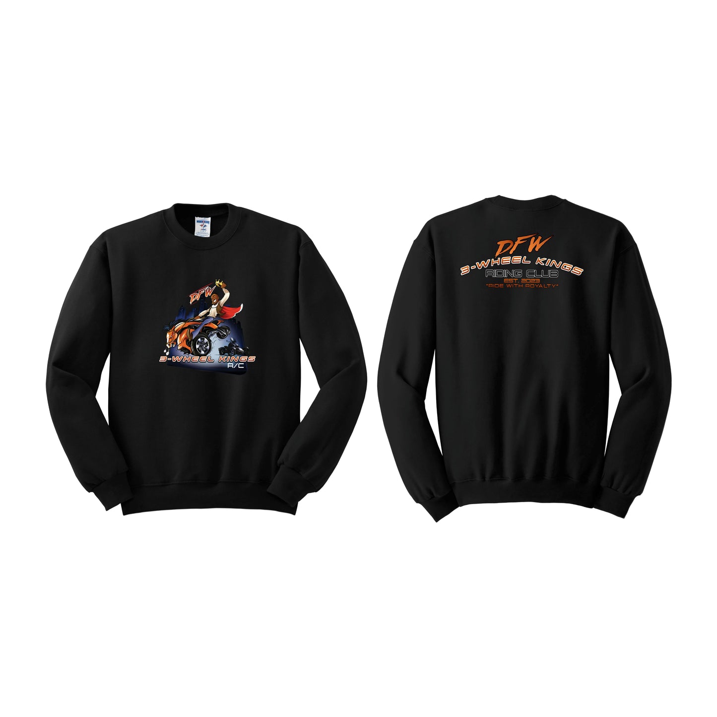 3 Wheel Kings Back Arch Crewneck