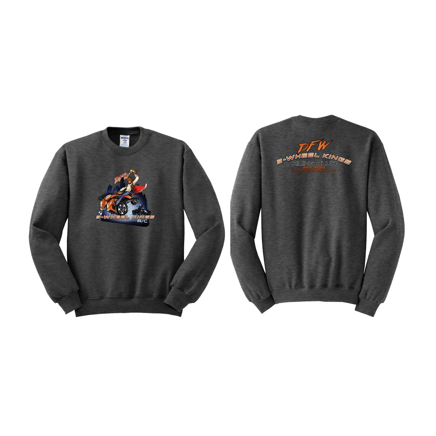 3 Wheel Kings Back Arch Crewneck