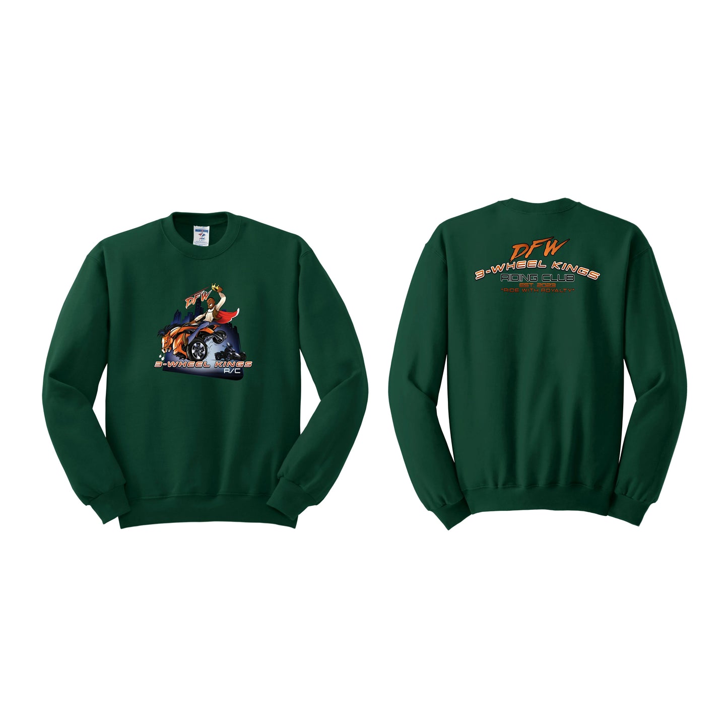 3 Wheel Kings Back Arch Crewneck