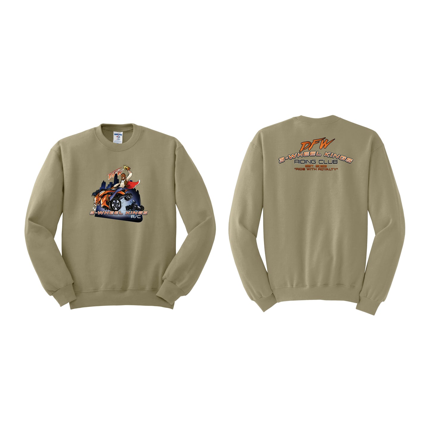 3 Wheel Kings Back Arch Crewneck