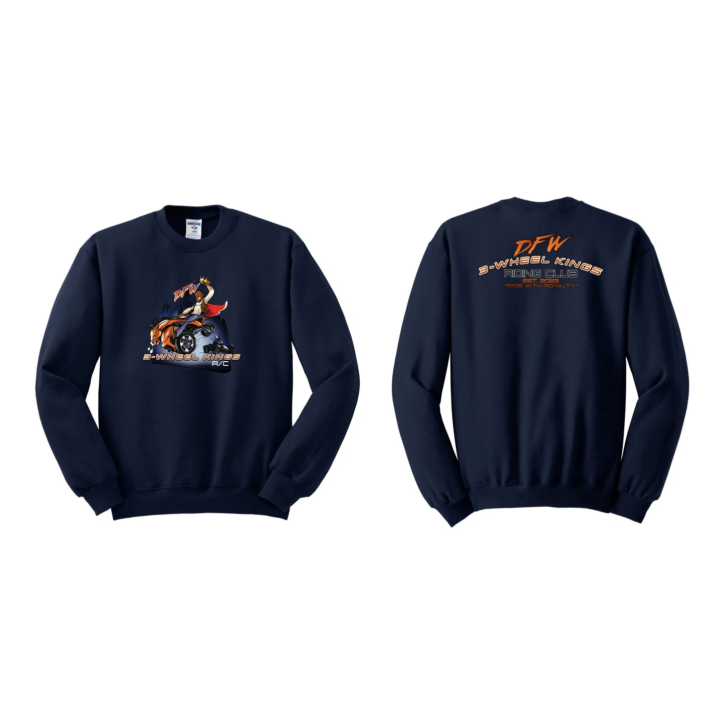3 Wheel Kings Back Arch Crewneck