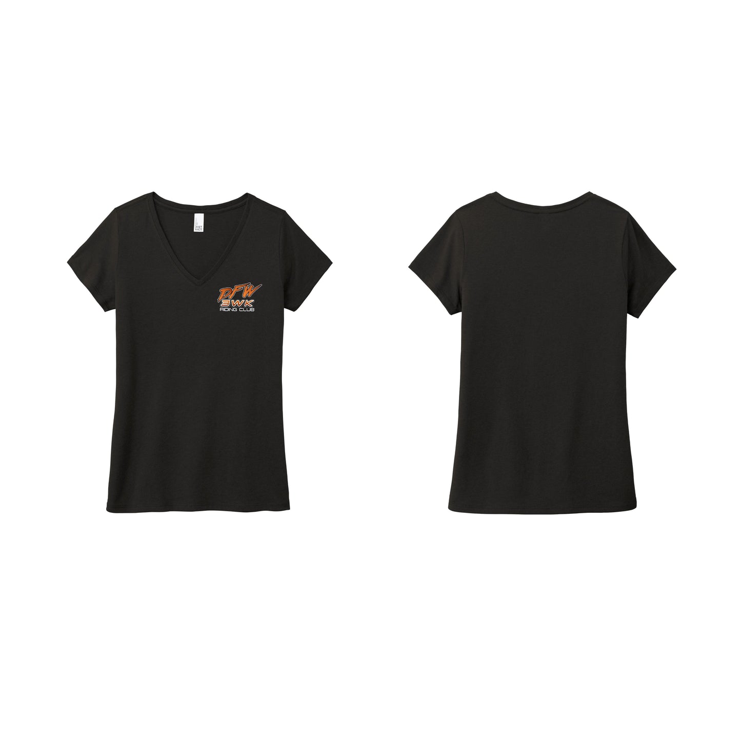 3 Wheel Kings Chest Logo Ladies V Neck Tee