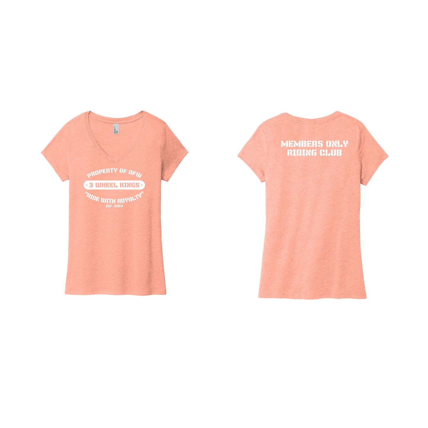 3 Wheel Kings Property Ladies V Neck Tee