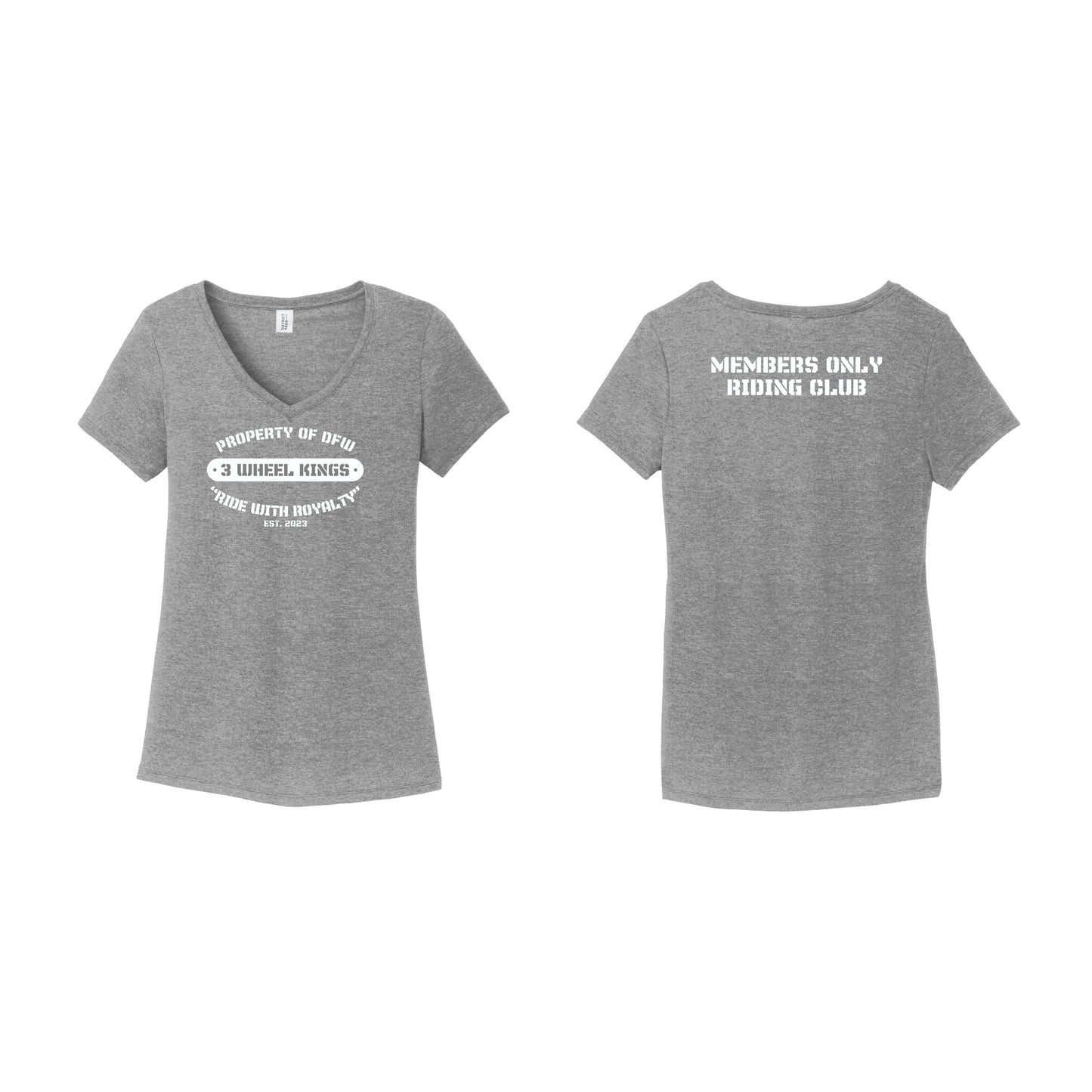 3 Wheel Kings Property Ladies V Neck Tee