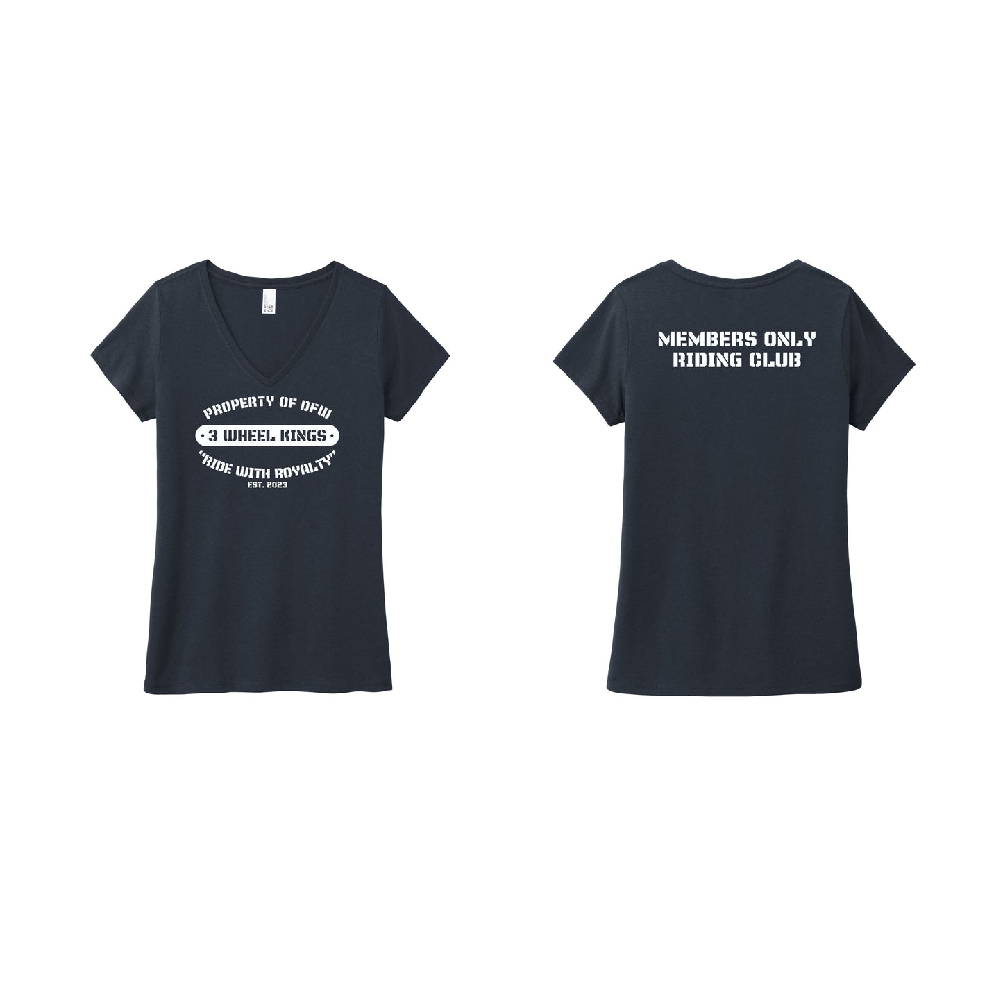 3 Wheel Kings Property Ladies V Neck Tee