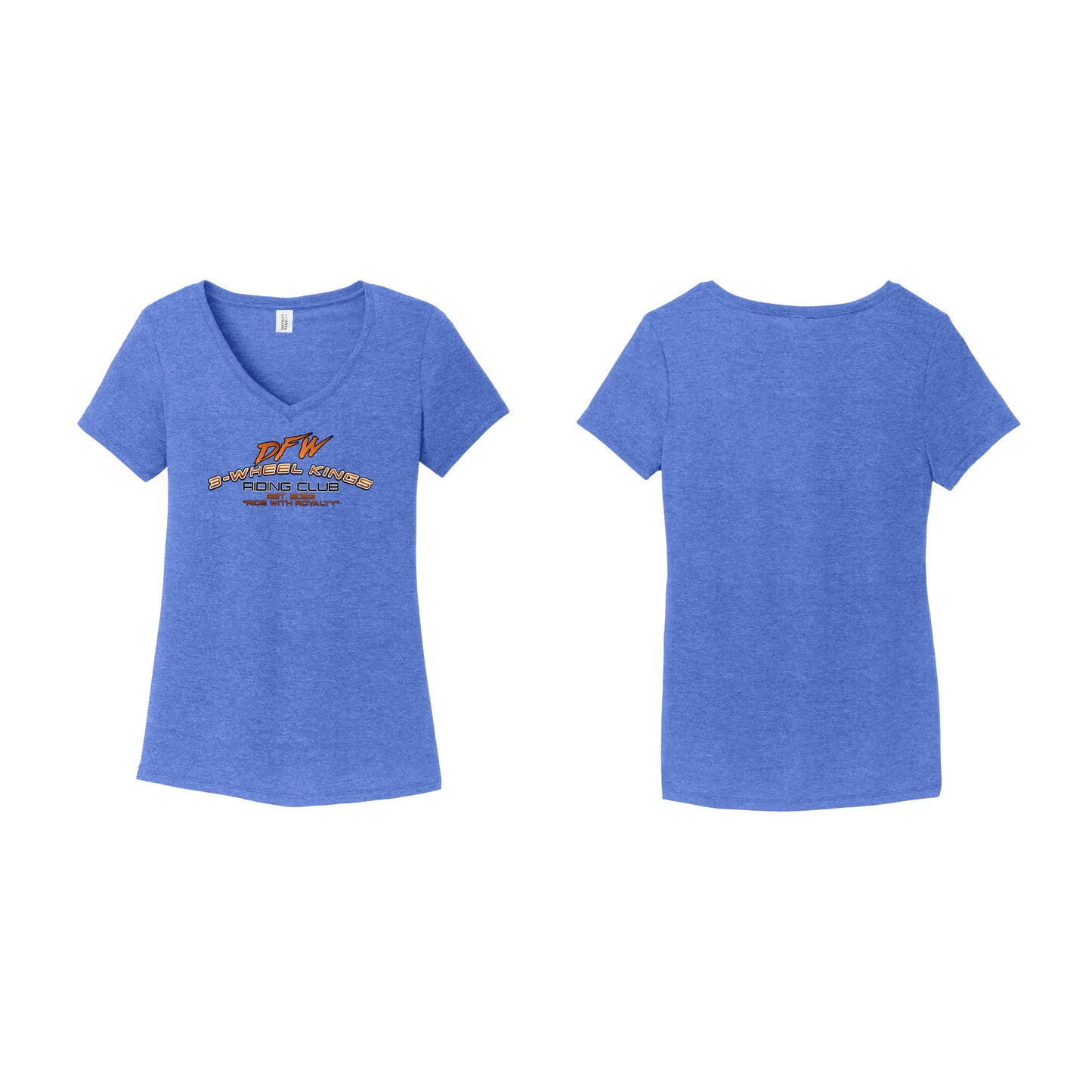 3 Wheel Kings Arch Logo Ladies V Neck Tee
