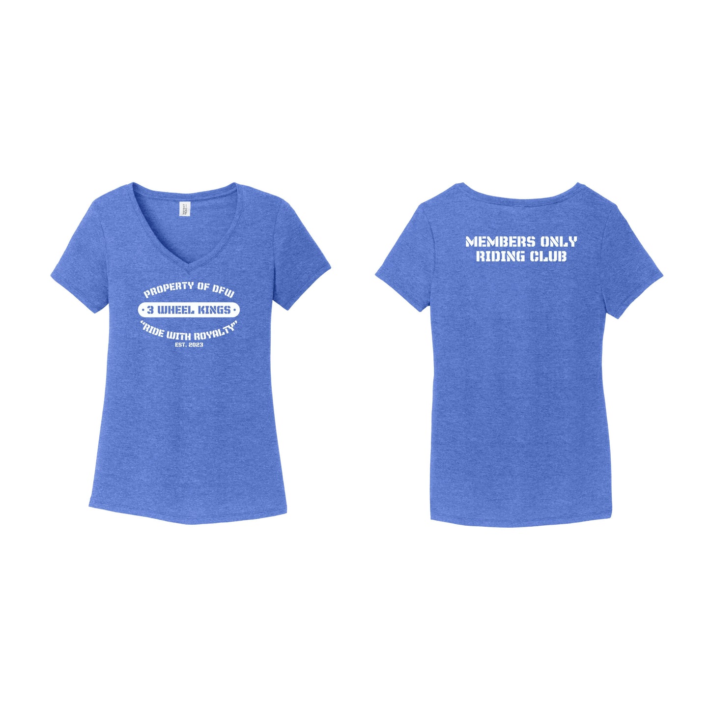 3 Wheel Kings Property Ladies V Neck Tee