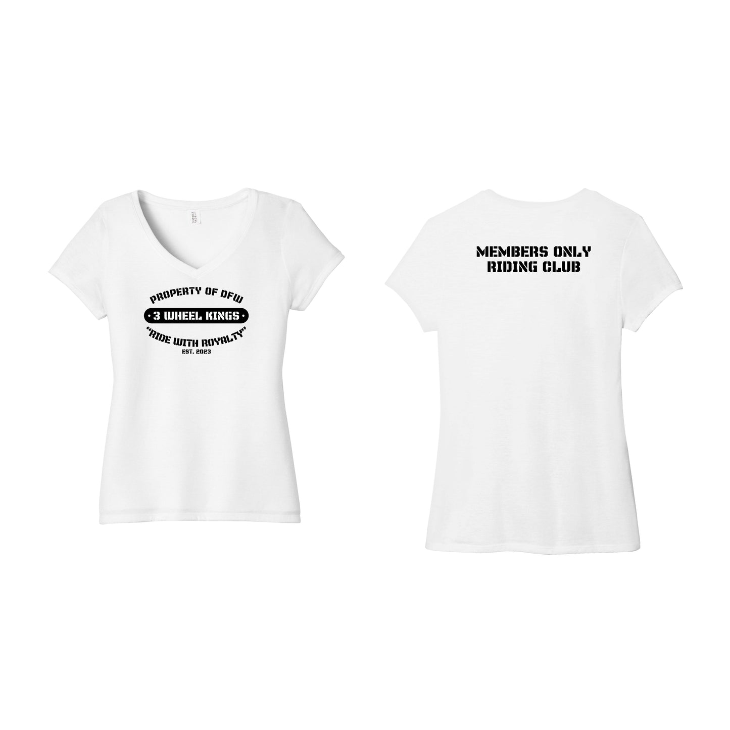 3 Wheel Kings Property Ladies V Neck Tee