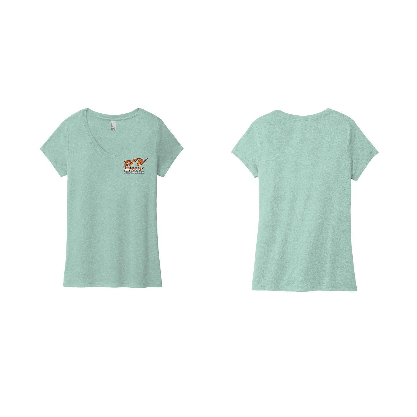 3 Wheel Kings Chest Logo Ladies V Neck Tee