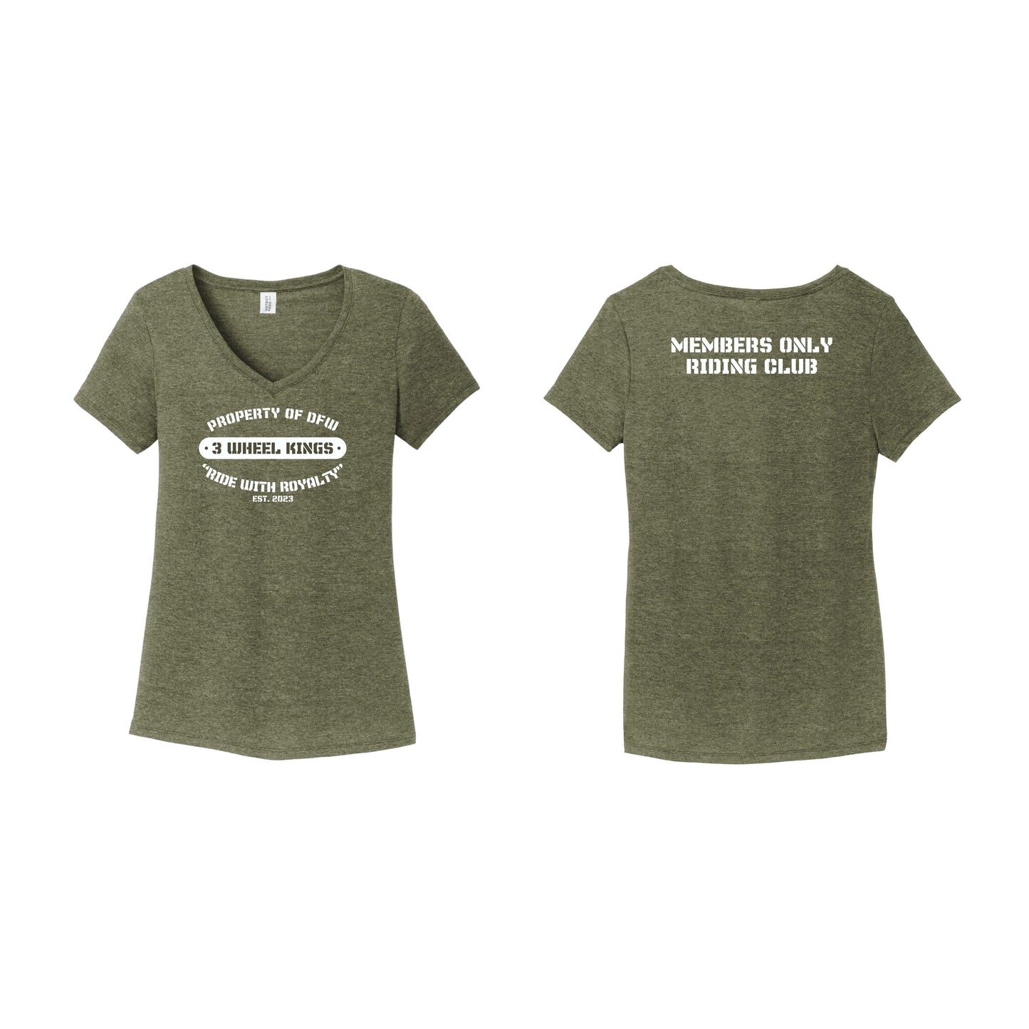 3 Wheel Kings Property Ladies V Neck Tee