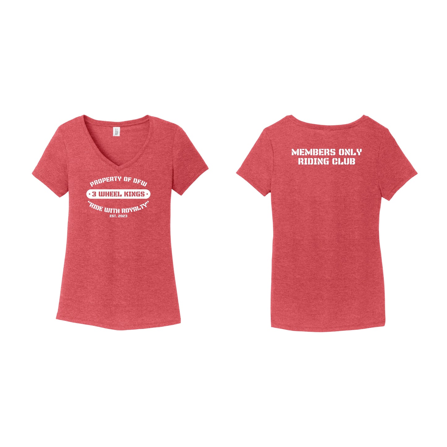 3 Wheel Kings Property Ladies V Neck Tee