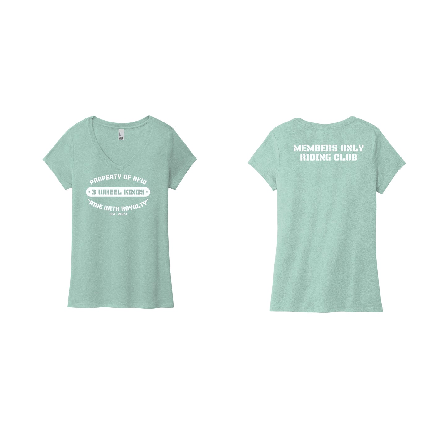 3 Wheel Kings Property Ladies V Neck Tee