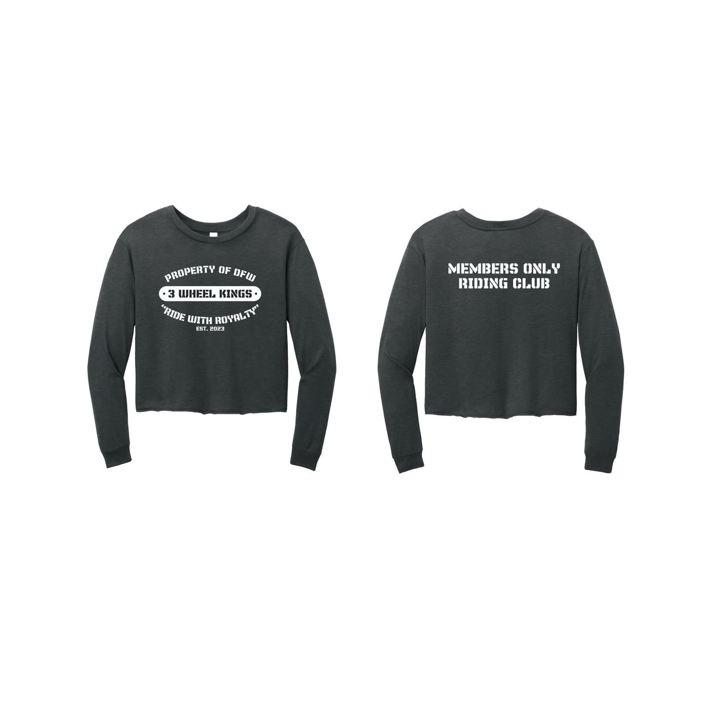3 Wheel Kings Property Crop Long Sleeve Tee