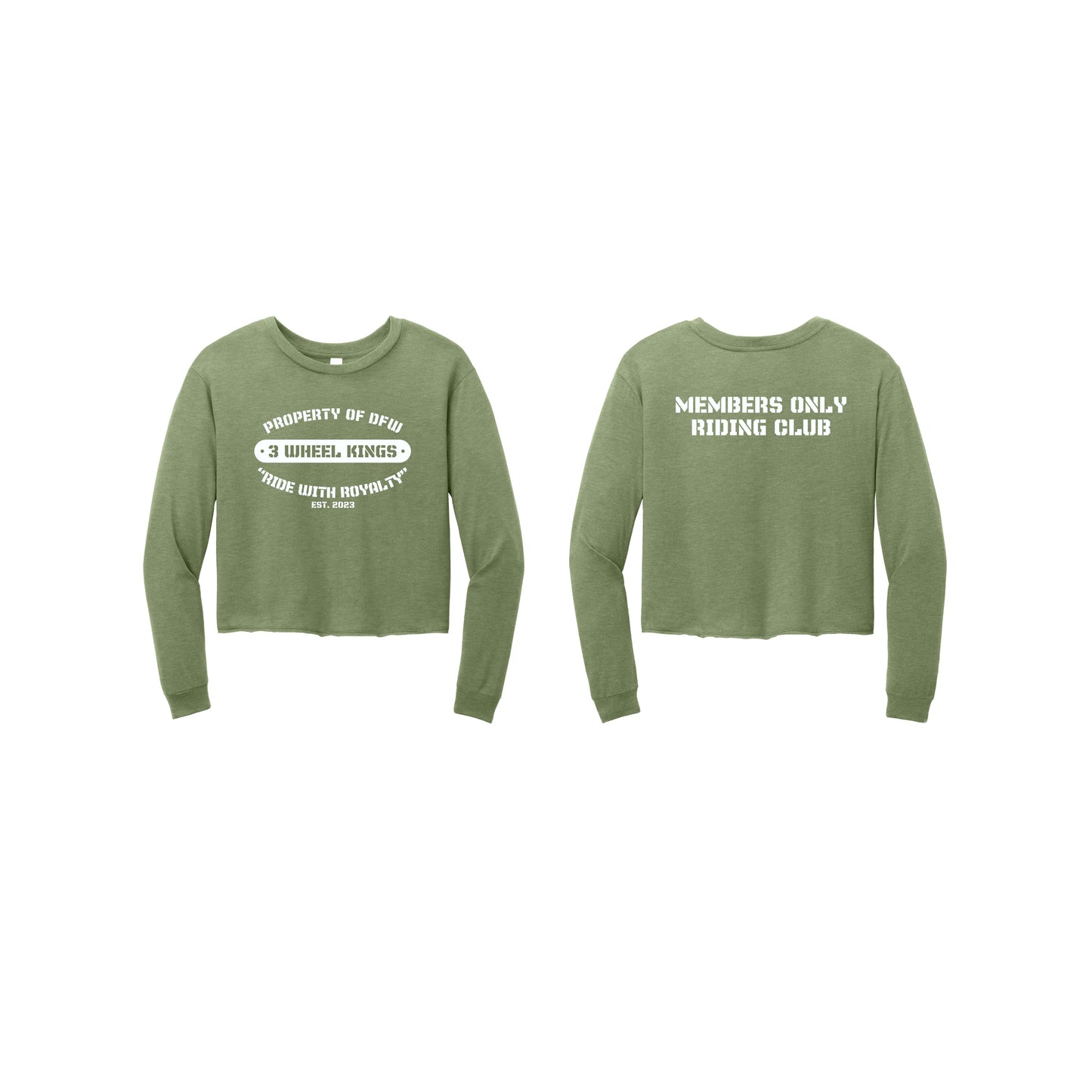 3 Wheel Kings Property Crop Long Sleeve Tee