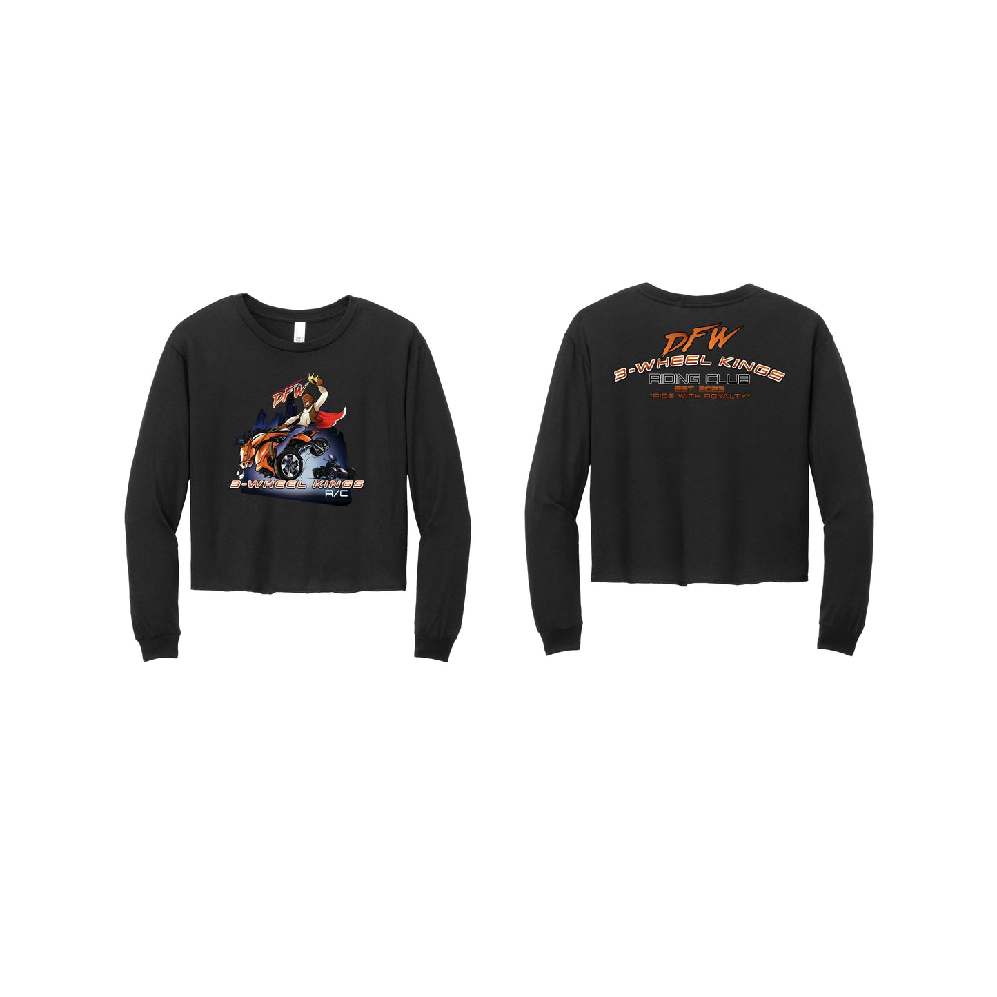 3 Wheel Kings Back Arch Crop Long Sleeve Tee