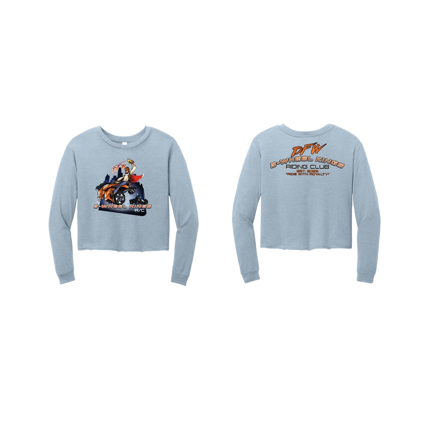 3 Wheel Kings Back Arch Crop Long Sleeve Tee