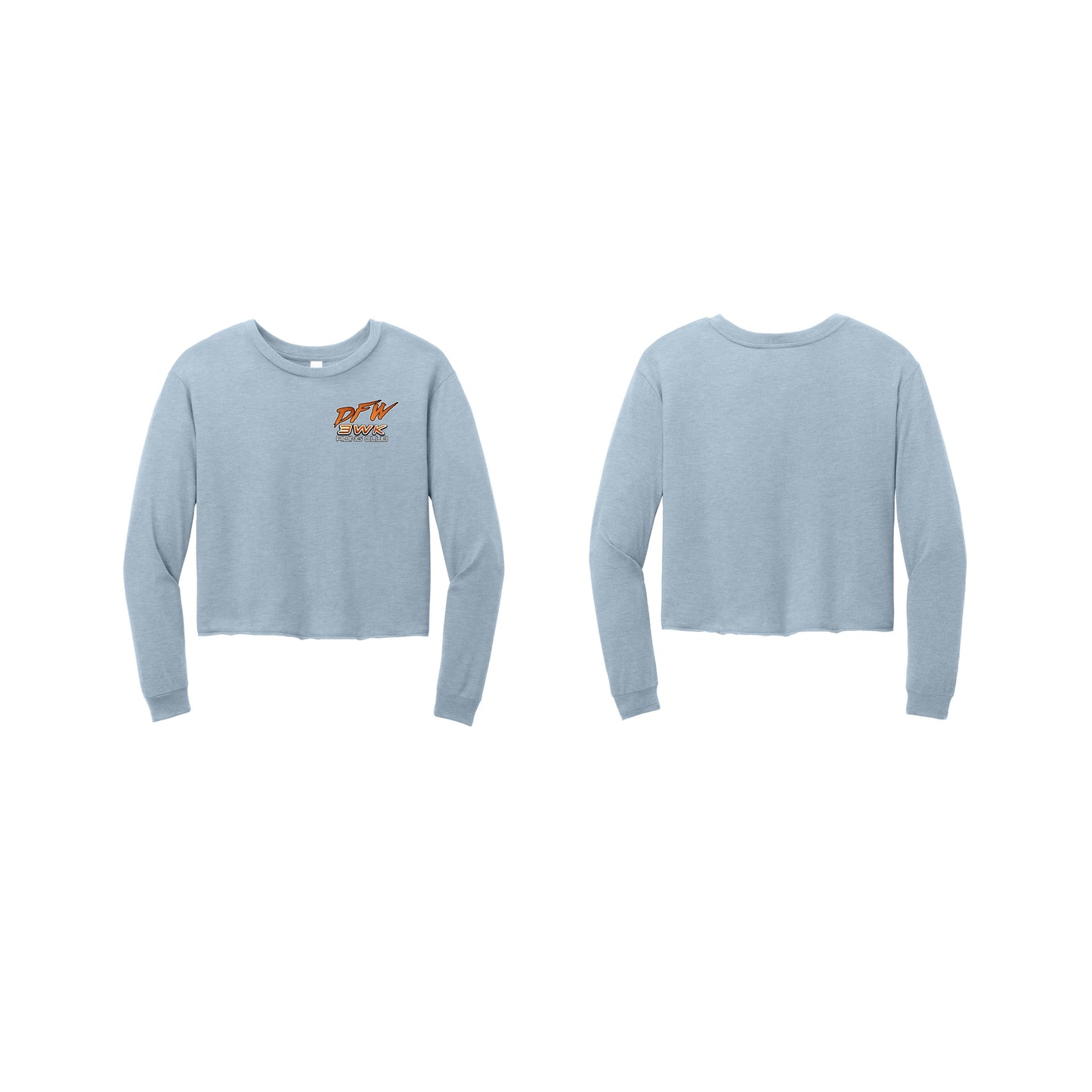 3 Wheel Kings Chest Logo Crop Long Sleeve Tee