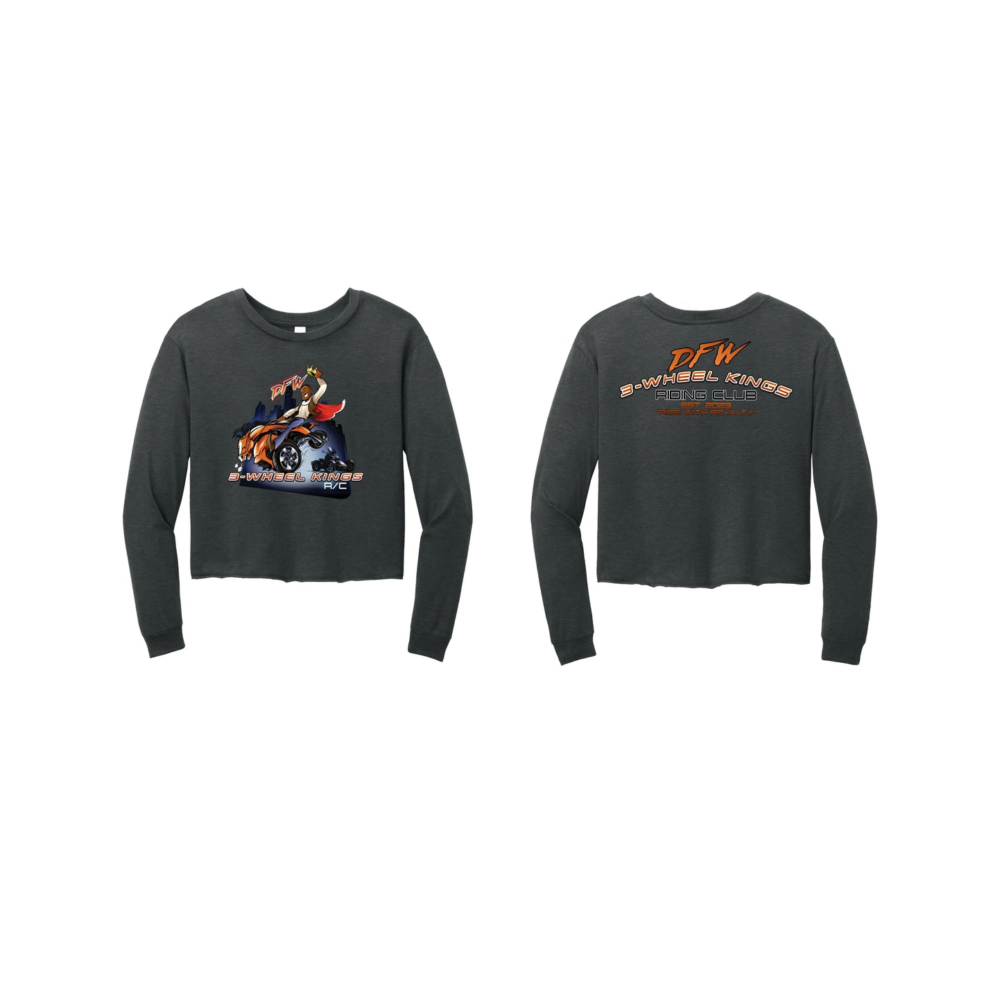 3 Wheel Kings Back Arch Crop Long Sleeve Tee