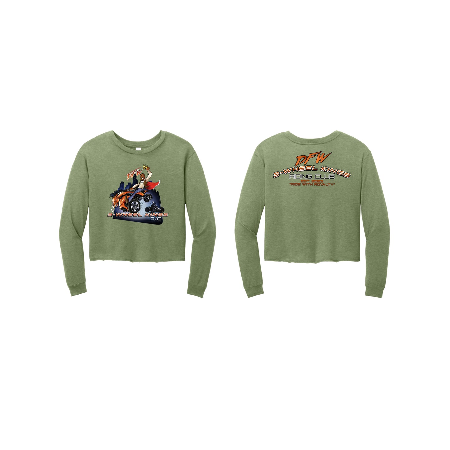 3 Wheel Kings Back Arch Crop Long Sleeve Tee