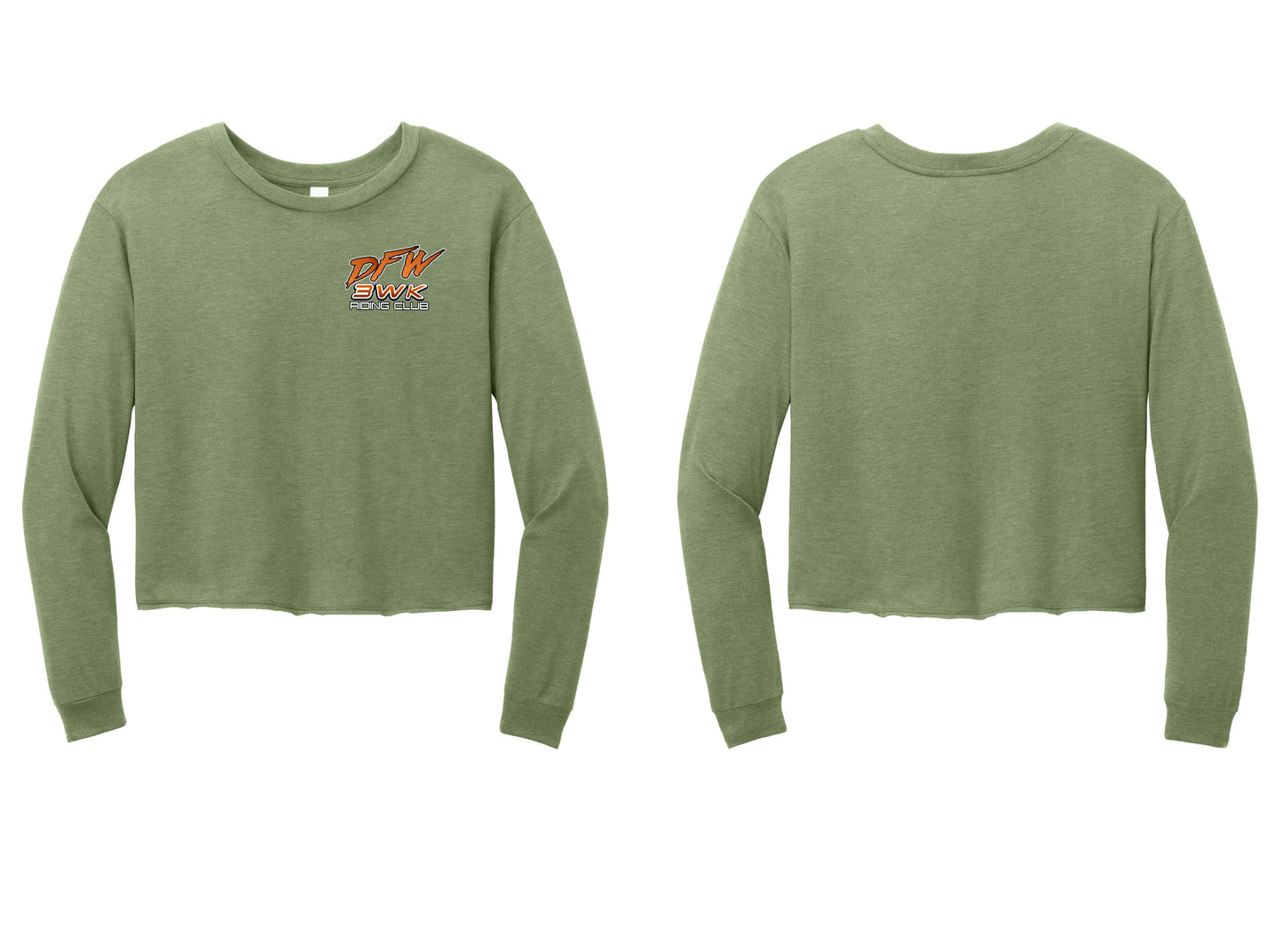 3 Wheel Kings Chest Logo Crop Long Sleeve Tee