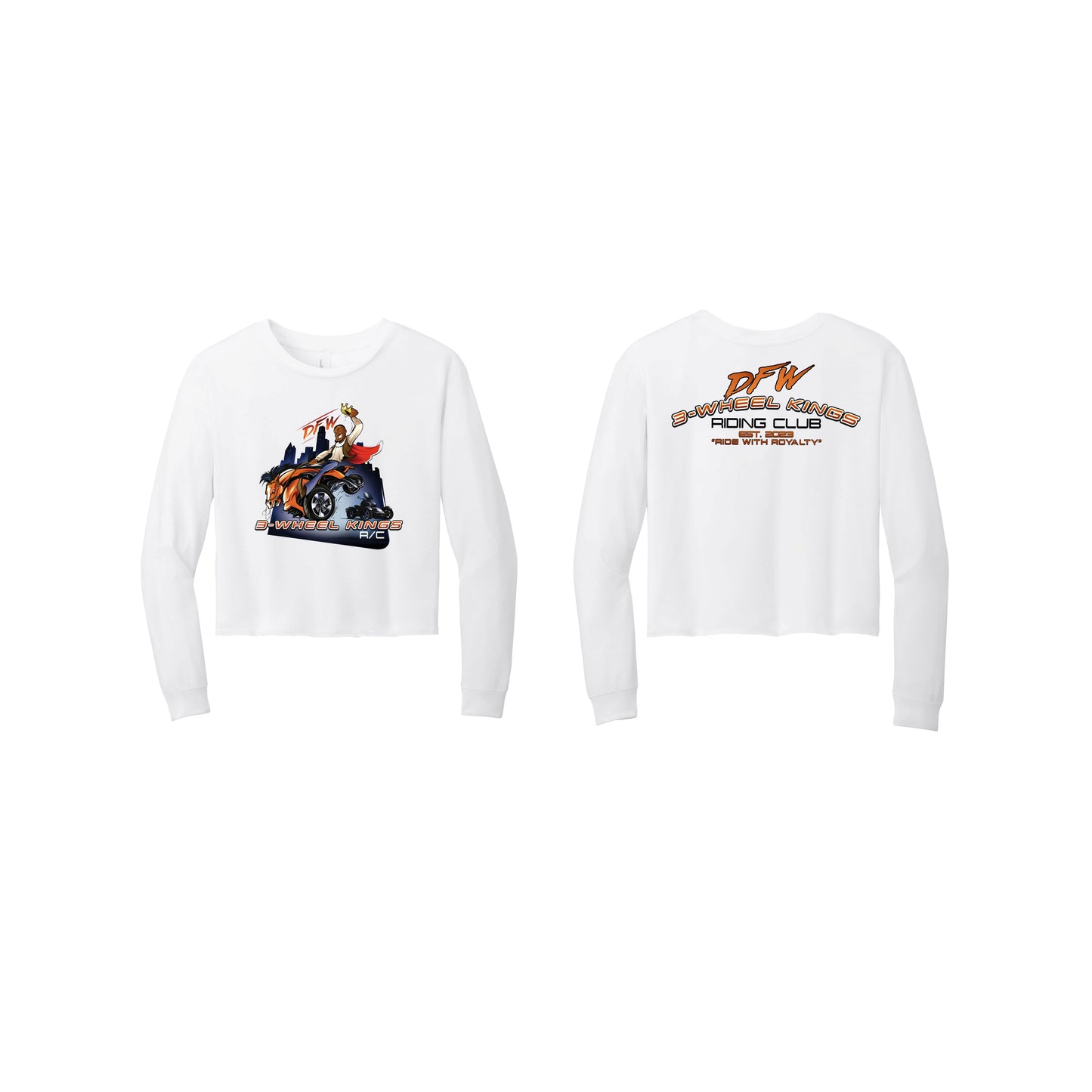 3 Wheel Kings Back Arch Crop Long Sleeve Tee