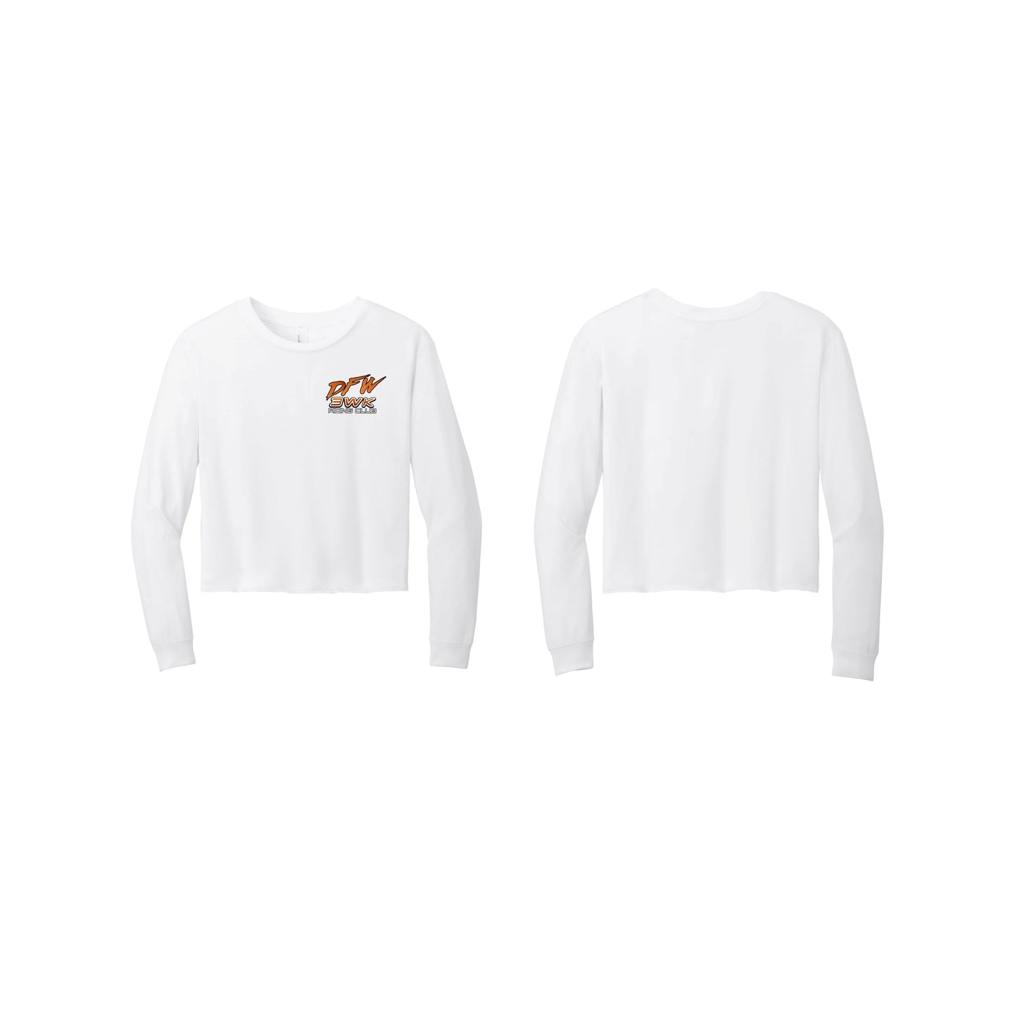3 Wheel Kings Chest Logo Crop Long Sleeve Tee