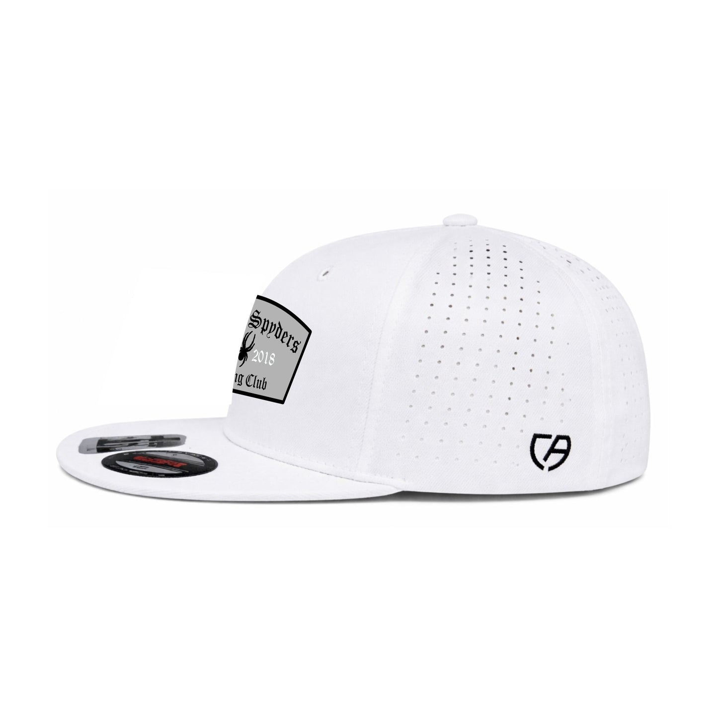 White Perforated Spyder Logo Hat