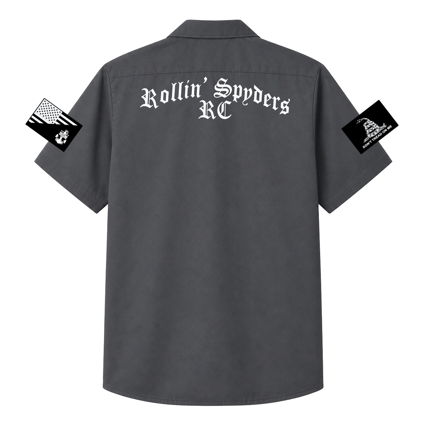 Rollin' Spyders Grey Printed Work Shirt