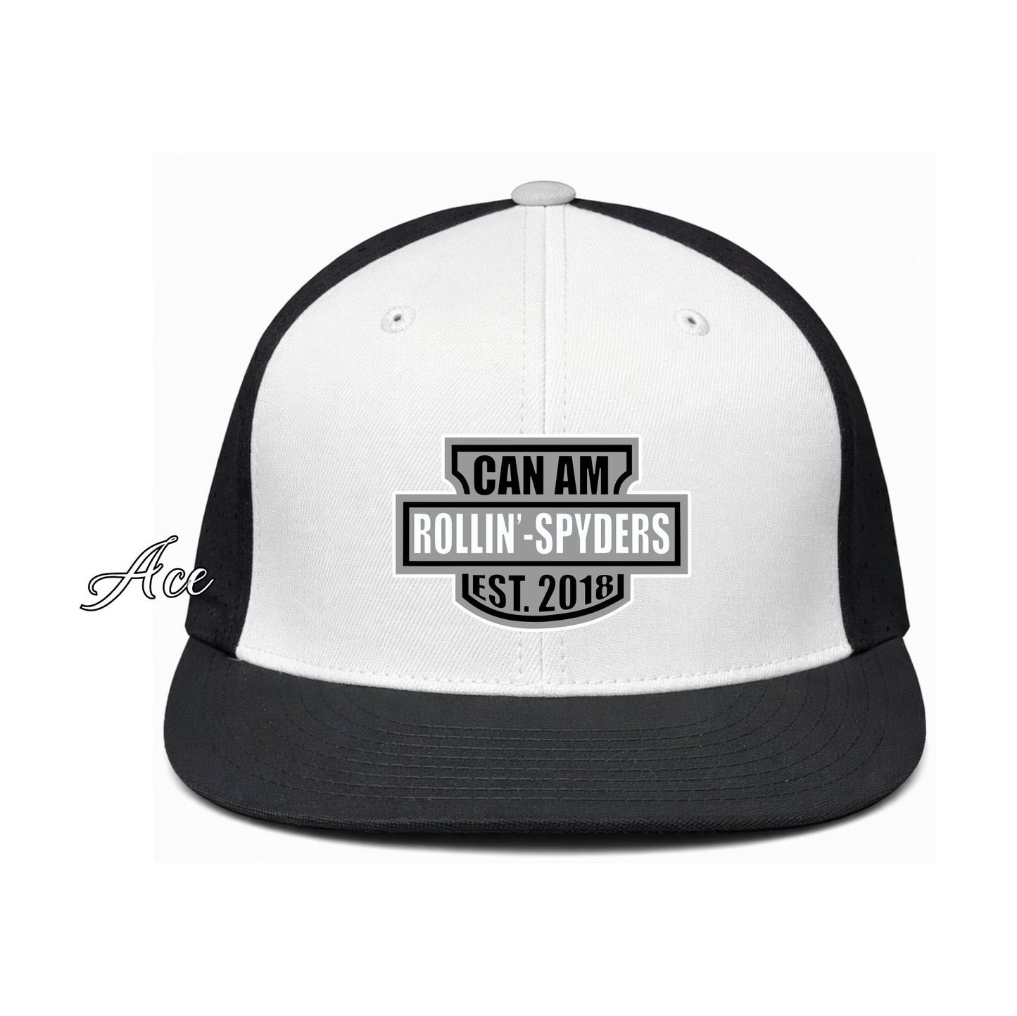 White Black Perforated Classic Logo Hat