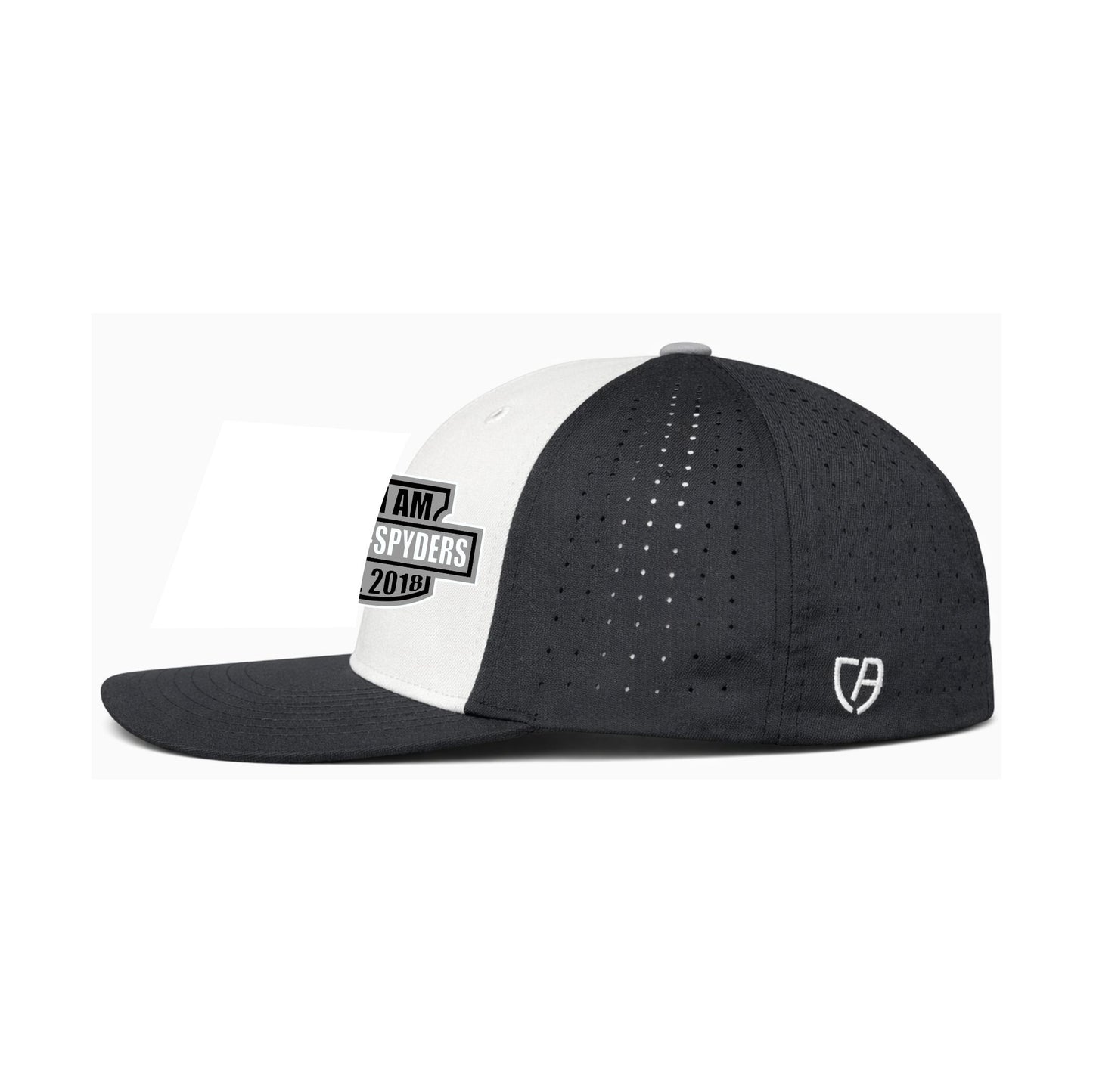 White Black Perforated Classic Logo Hat