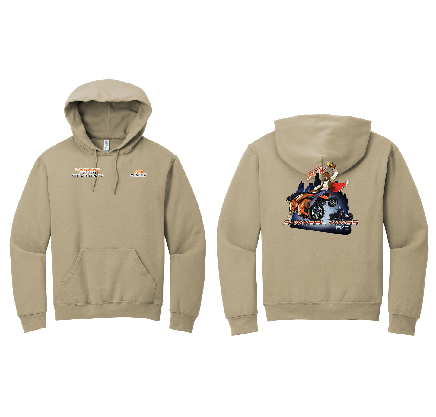 3 Wheel Kings Classic Midweight Hoodie