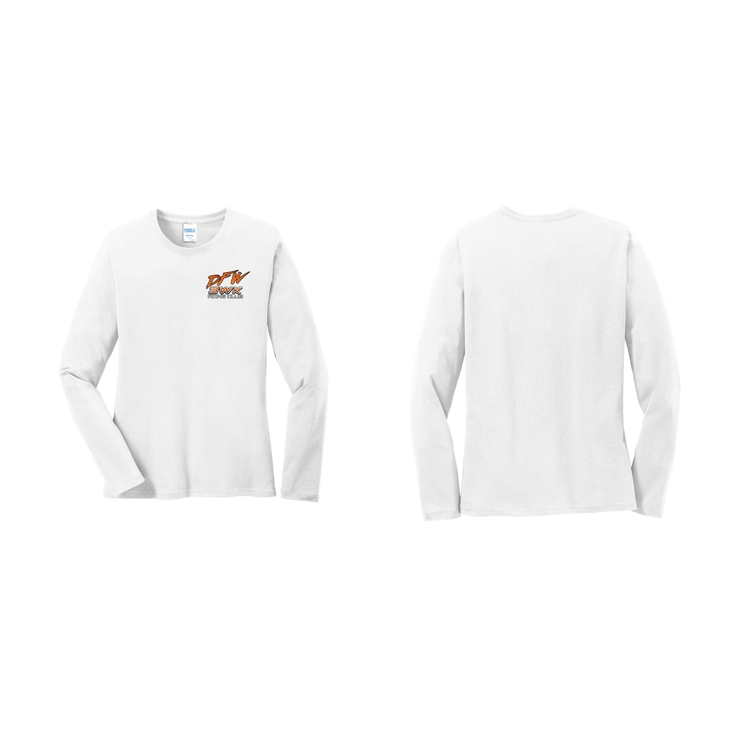 3 Wheel Kings Chest Logo Ladies Long Sleeve Tee