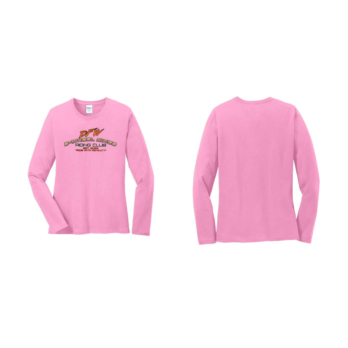 3 Wheel Kings Arch Logo Ladies Long Sleeve Tee