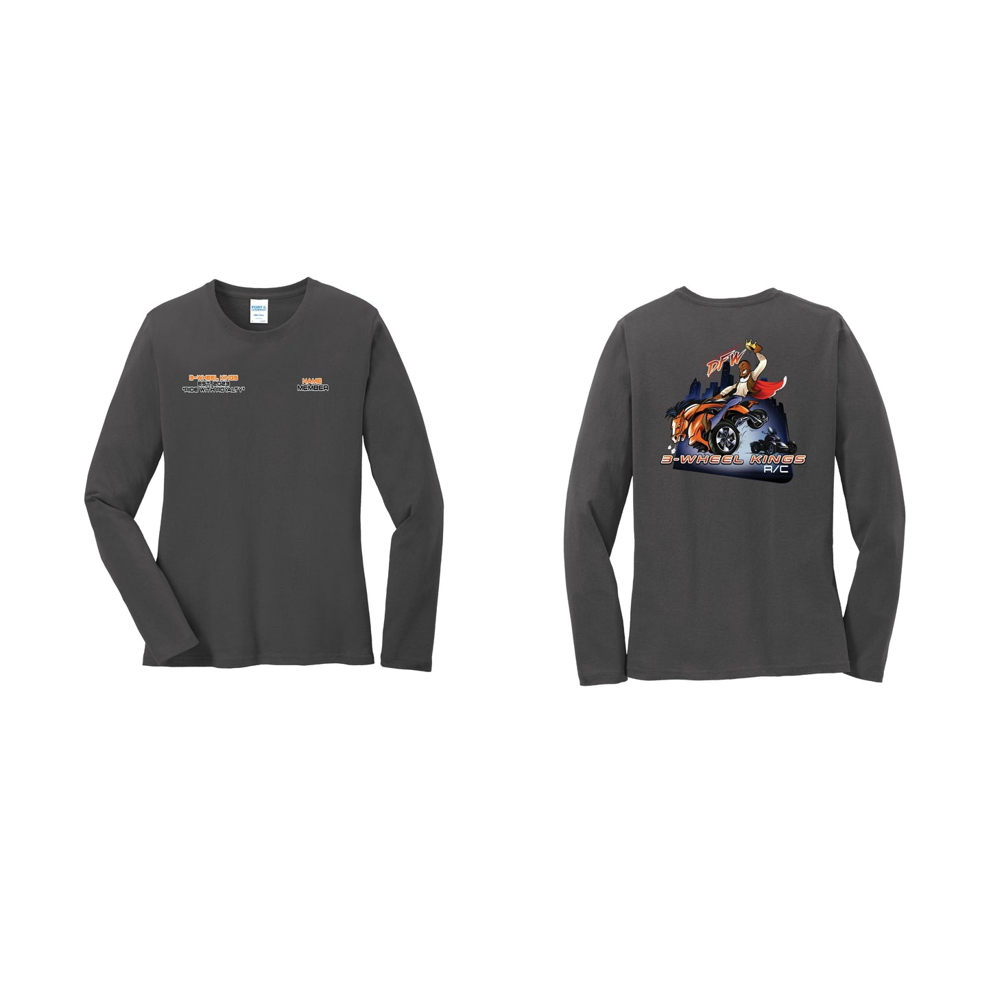 3 Wheel Kings Classic Ladies Long Sleeve Tee