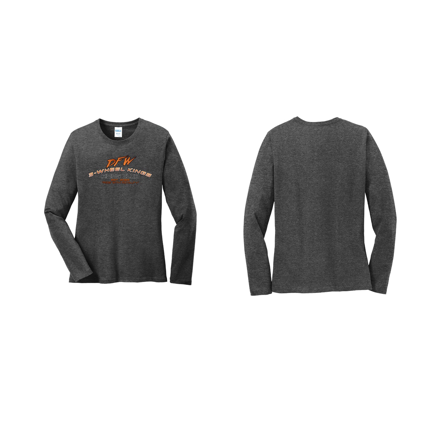 3 Wheel Kings Arch Logo Ladies Long Sleeve Tee