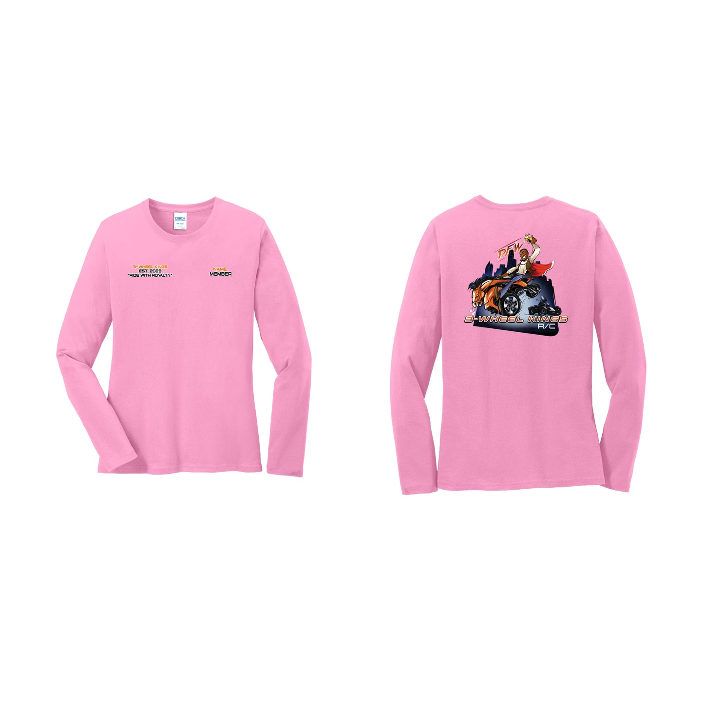 3 Wheel Kings Classic Ladies Long Sleeve Tee