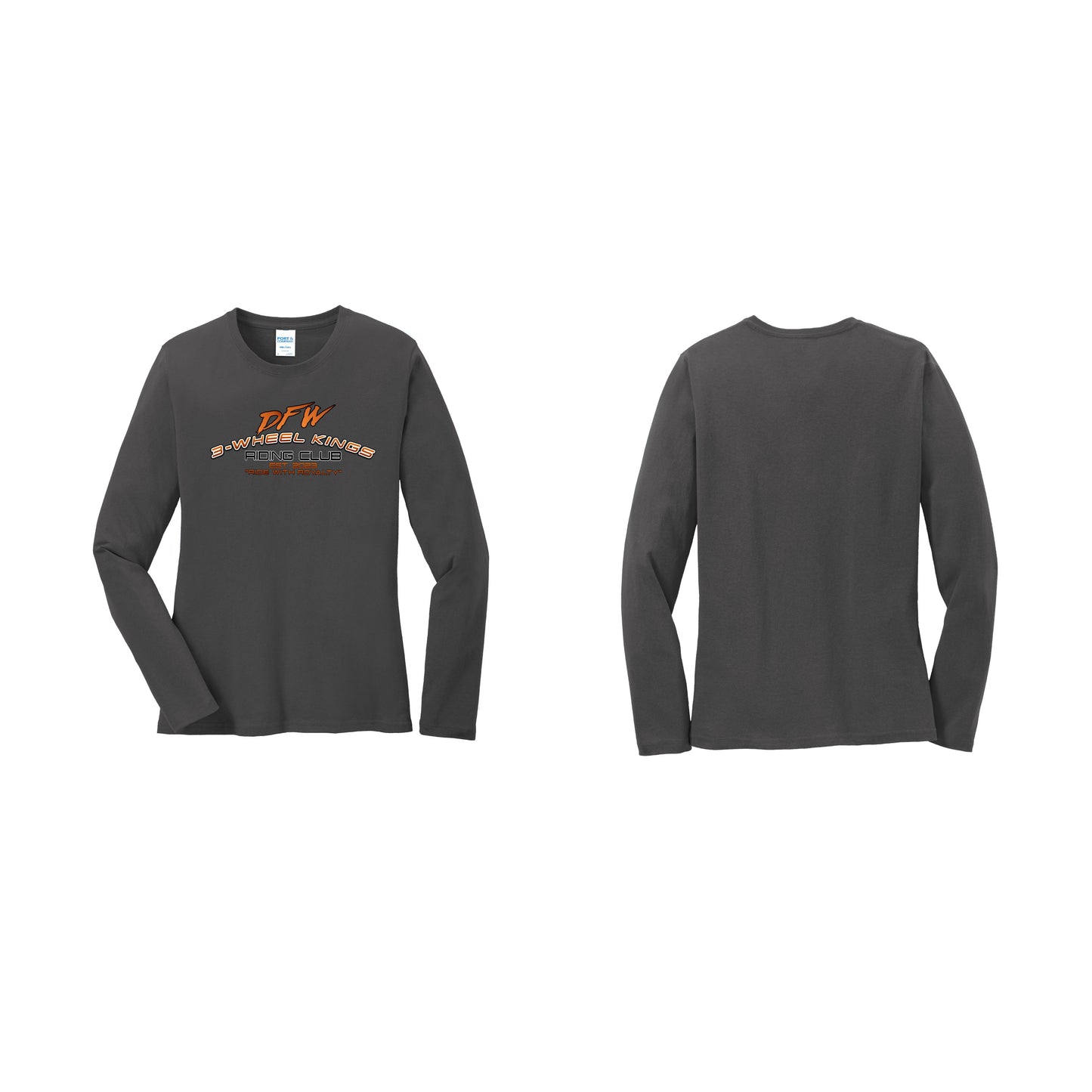 3 Wheel Kings Arch Logo Ladies Long Sleeve Tee