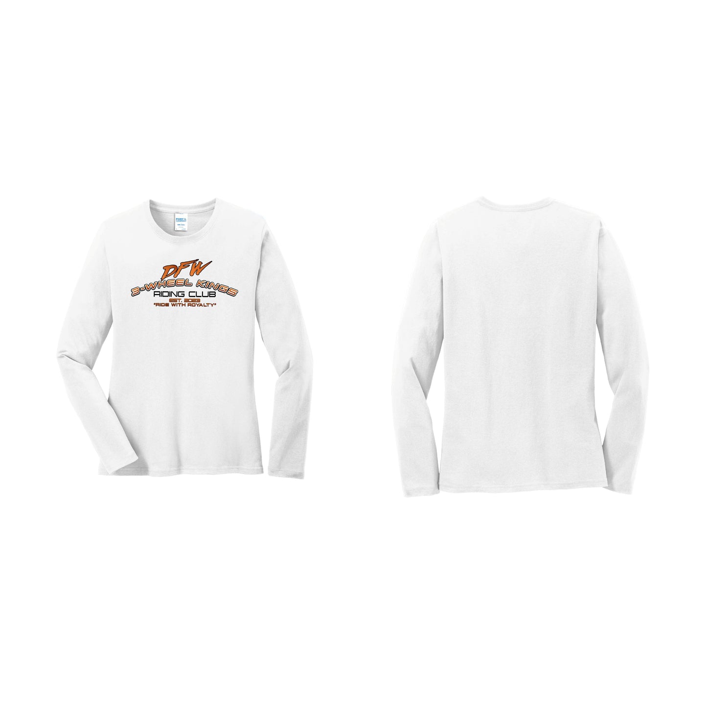 3 Wheel Kings Arch Logo Ladies Long Sleeve Tee