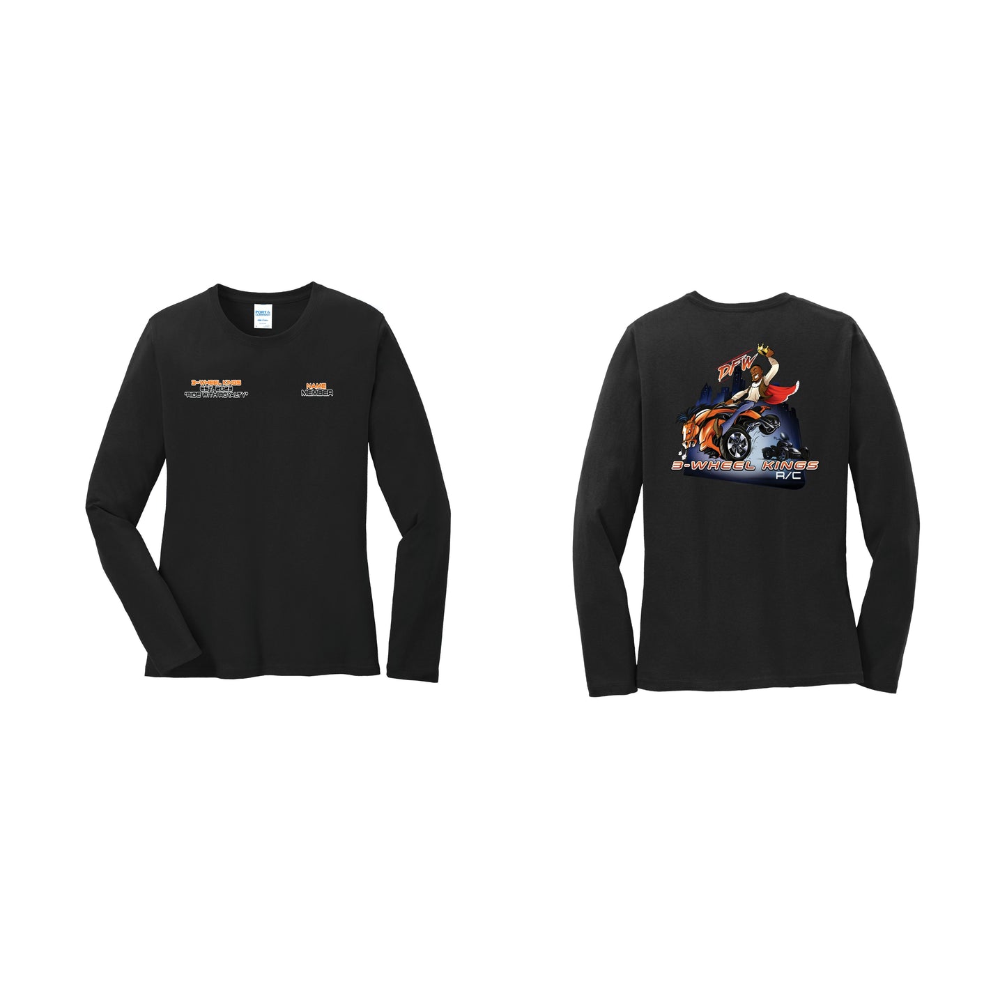 3 Wheel Kings Classic Ladies Long Sleeve Tee