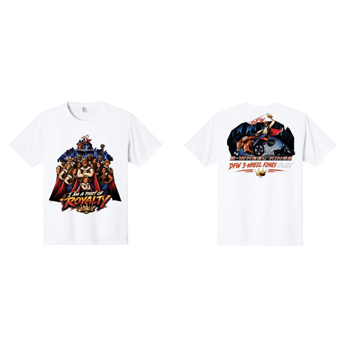 3 Wheel Kings Royalty Jersey Tee-White