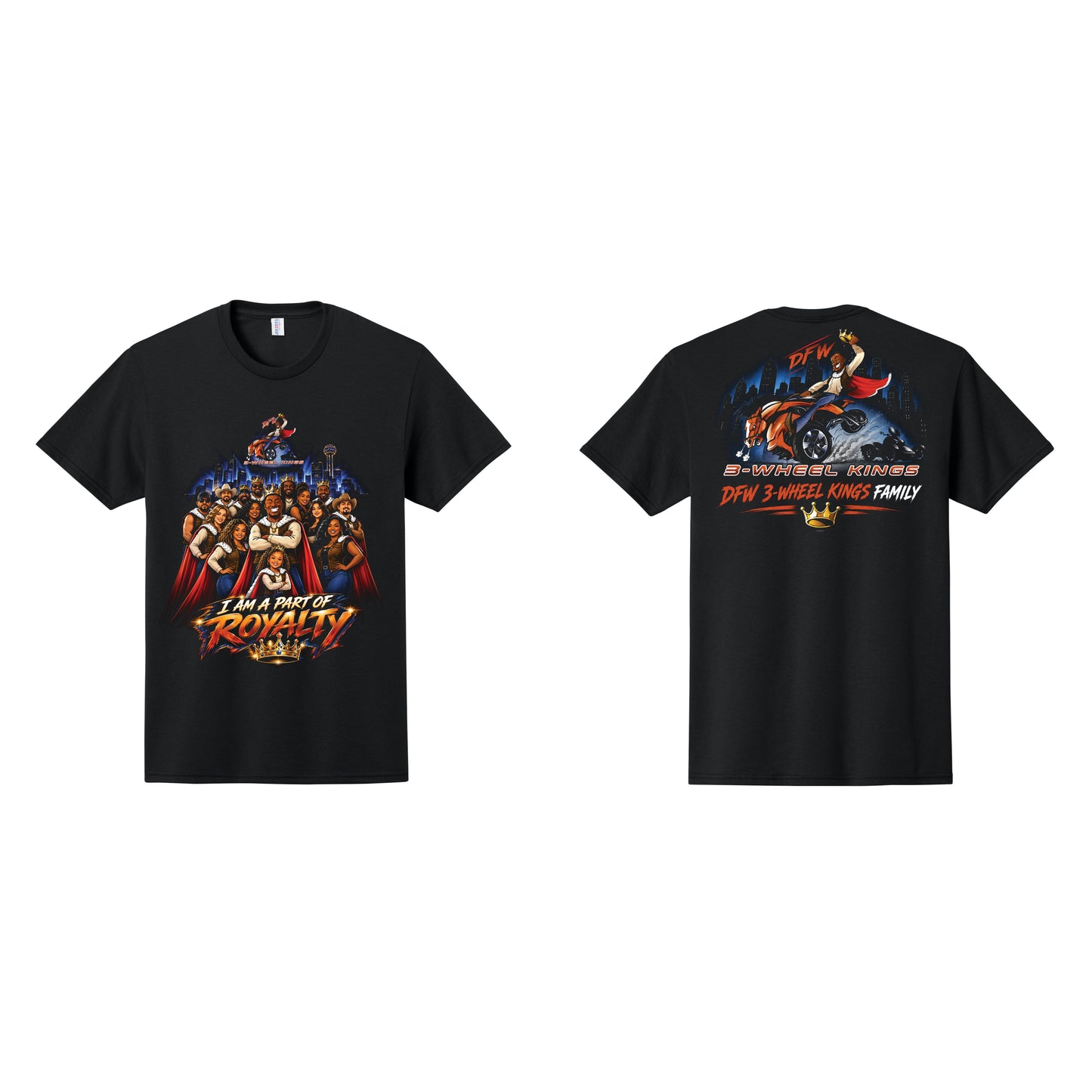 3 Wheel Kings Royalty Jersey Tee-Black